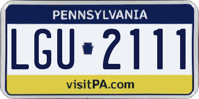 PA license plate LGU2111