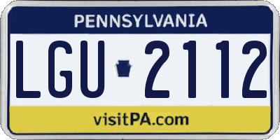 PA license plate LGU2112