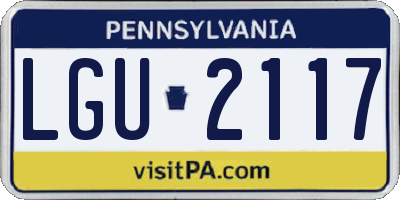 PA license plate LGU2117