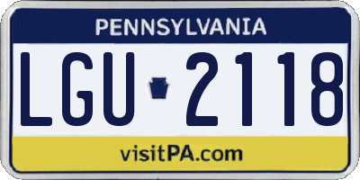 PA license plate LGU2118