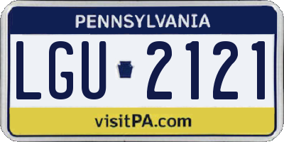 PA license plate LGU2121