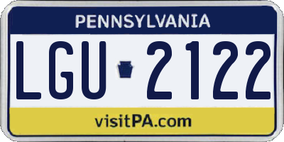 PA license plate LGU2122