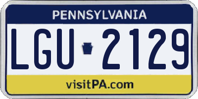 PA license plate LGU2129