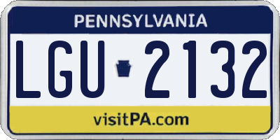PA license plate LGU2132
