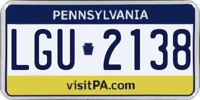 PA license plate LGU2138