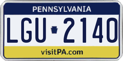 PA license plate LGU2140