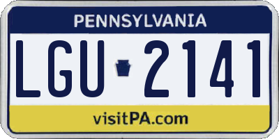PA license plate LGU2141