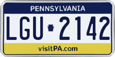 PA license plate LGU2142