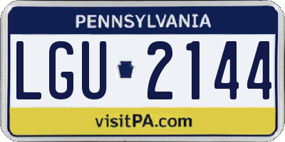 PA license plate LGU2144