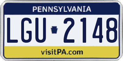 PA license plate LGU2148