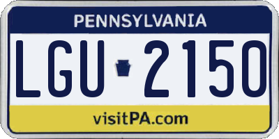 PA license plate LGU2150