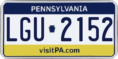 PA license plate LGU2152