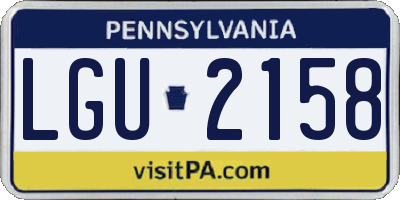PA license plate LGU2158