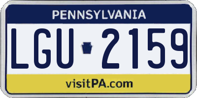 PA license plate LGU2159