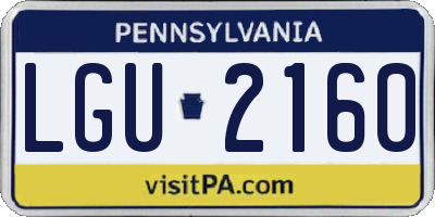 PA license plate LGU2160