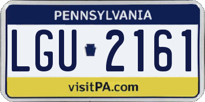 PA license plate LGU2161