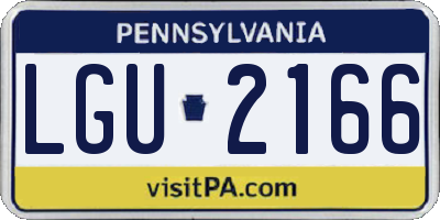 PA license plate LGU2166