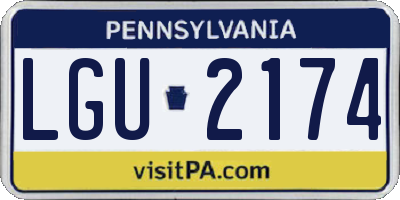 PA license plate LGU2174