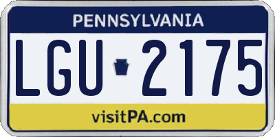 PA license plate LGU2175