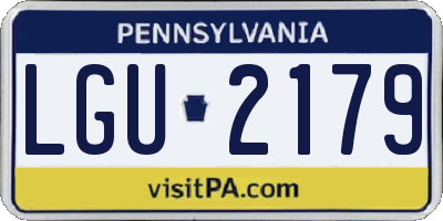PA license plate LGU2179