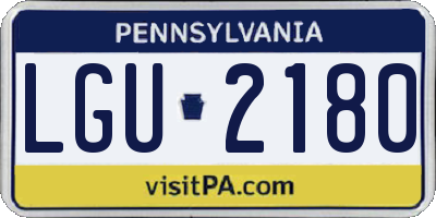 PA license plate LGU2180