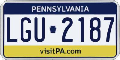PA license plate LGU2187