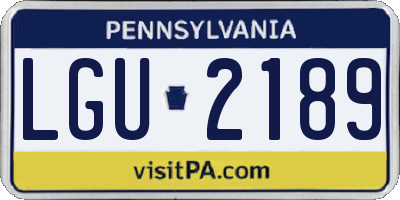 PA license plate LGU2189