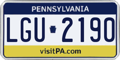 PA license plate LGU2190