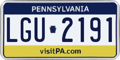 PA license plate LGU2191