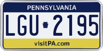 PA license plate LGU2195