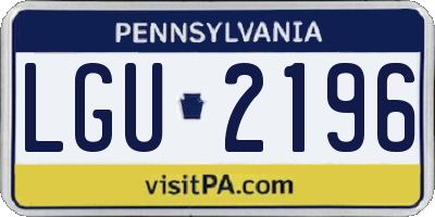 PA license plate LGU2196