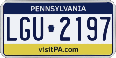 PA license plate LGU2197