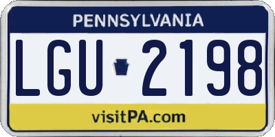 PA license plate LGU2198