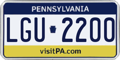 PA license plate LGU2200