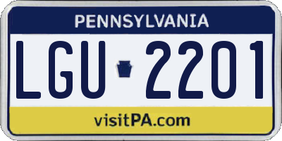 PA license plate LGU2201