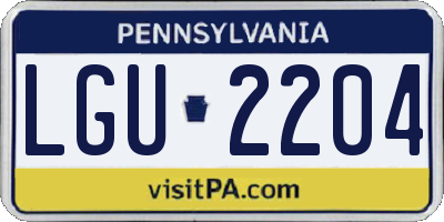 PA license plate LGU2204