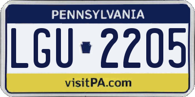 PA license plate LGU2205