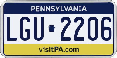 PA license plate LGU2206