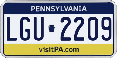 PA license plate LGU2209