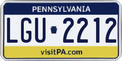 PA license plate LGU2212