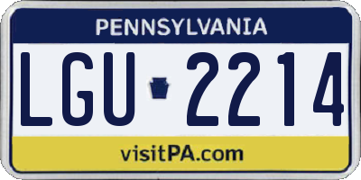 PA license plate LGU2214
