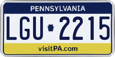 PA license plate LGU2215