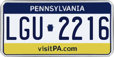 PA license plate LGU2216