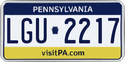 PA license plate LGU2217