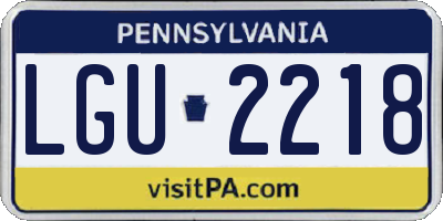 PA license plate LGU2218