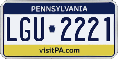 PA license plate LGU2221
