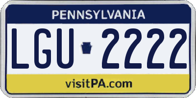 PA license plate LGU2222