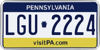 PA license plate LGU2224