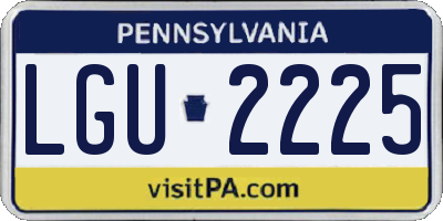 PA license plate LGU2225