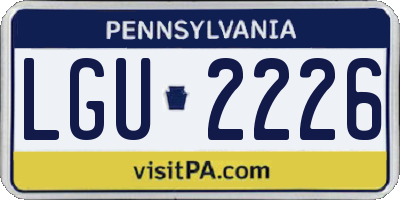 PA license plate LGU2226